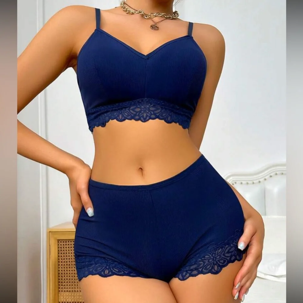 Floral lace btakette and panty lingerie Set sexy pajamas - Picture 3 of 6